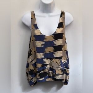 NWOT 3.1 PHILIP LIM 100% Silk Blouse Womens 8 Tiered Ruffled Tunic Tank Top